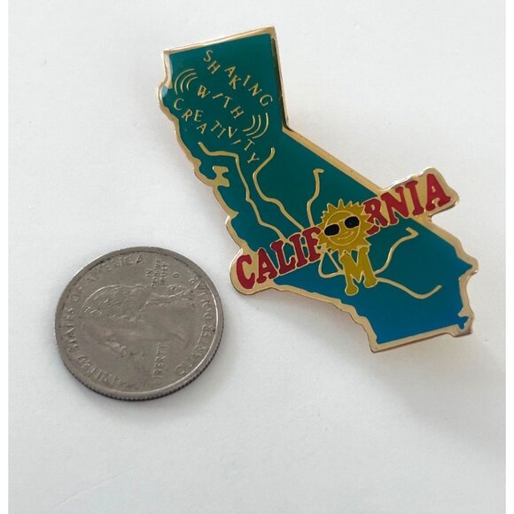 Odyssey of the Mind OM OotM CA California State Enamel Lapel Pin Blue - Picture 2 of 3